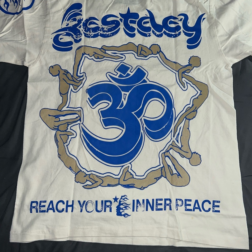 White and Blue Graphic Tee